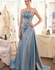 A1439
PLEATED ORIGAMI LIQUID SATIN GOWN