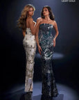 Nicoletta NC4025 Strapless Beaded Fitted Evening Gown