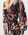 Chiffon Printed Fit and Flare Wrap Dress 263739