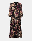 Chiffon Printed Fit and Flare Wrap Dress 263739
