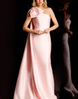 Jovani Style 48677 One Shoulder Satin Gown With Bow