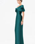 Weiss Asymmetric Off Shoulder Gown