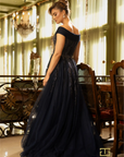 242M3347 Tulle Off-Shoulder Sweetheart Ballgown Dress