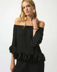 Georgette Off Shoulder Pleated Top
253939