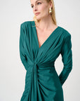 Signature | Satin Effect Knit Draped V-Neck Sheath Dress
253714F26 Re stocked new colour