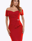 Off Shoulder Gown with Diamante Trim Z0431