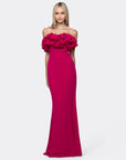 Waverly off shoulder ruffle gown