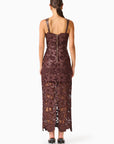Novelle Column Midi Dress in Brown