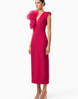 Verdessa V-Neck Maxi Dress in Raspberry Pink