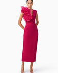 Verdessa V-Neck Maxi Dress in Raspberry Pink