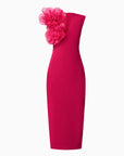 Verdessa V-Neck Maxi Dress in Raspberry Pink