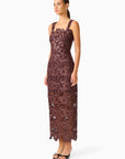 Novelle Column Midi Dress in Brown