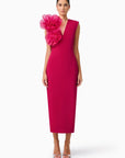 Verdessa V-Neck Maxi Dress in Raspberry Pink