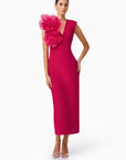 Verdessa V-Neck Maxi Dress in Raspberry Pink