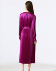 Satin Pleated Midi Dress