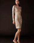 Placement Sequins Sheath Dress