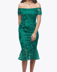 Z0411 off the shoulder lace cocktail dress