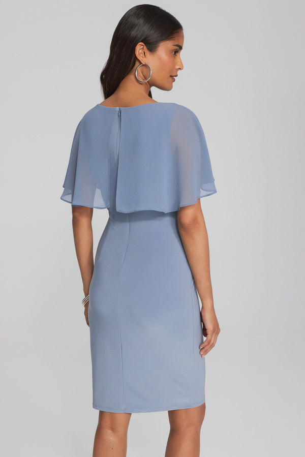 Chiffon capelet sale sheath dress