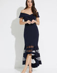 223743 off shoulder midi