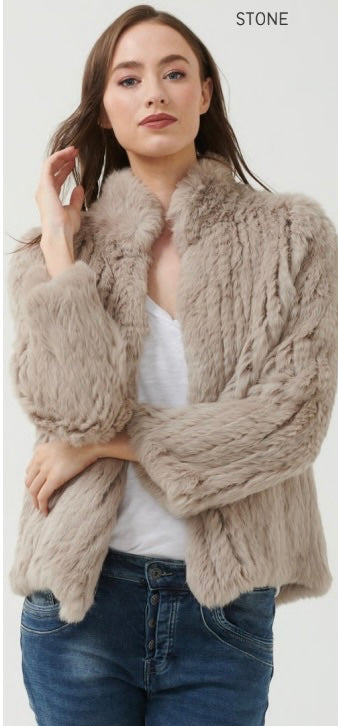 High Neck Rabbit Jackets-3DJ785M – ZsaZsa Boutique