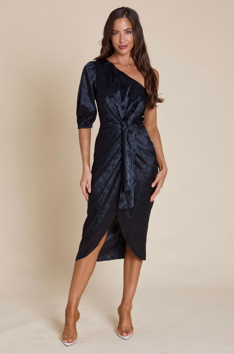 open lace back dress Gathered One Shoulder Dress – The Harmonic