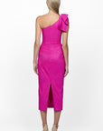 Kindra one shoulder bow midi