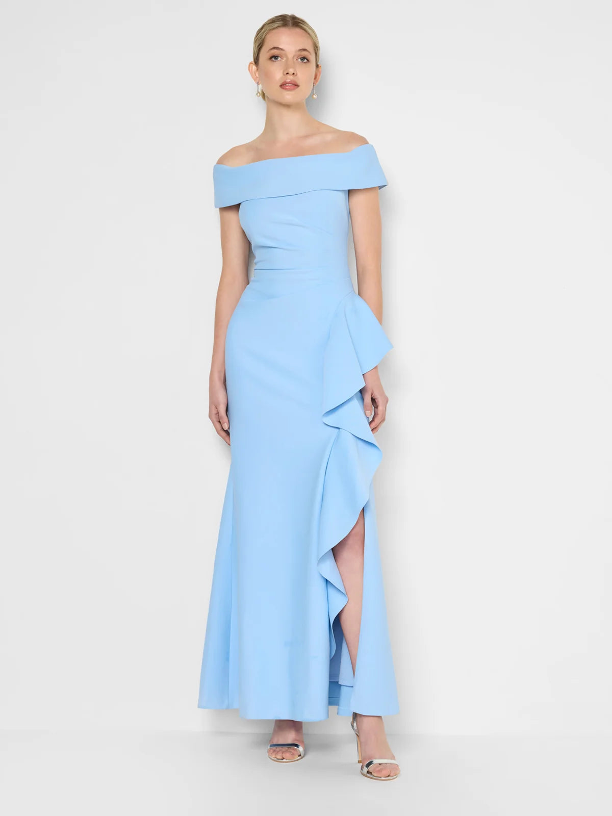 Carlina Sky Blue Strapless Gown