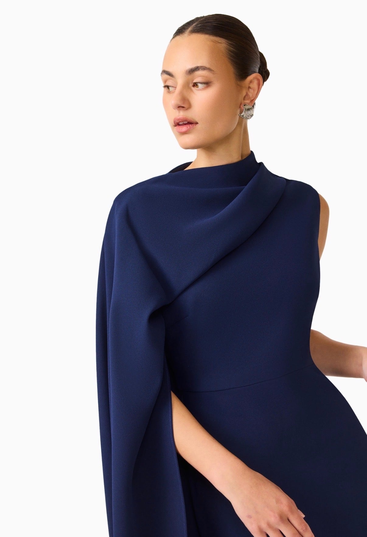 Leonara Asymmetric Cape Dress