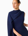 Leonara Asymmetric Cape Dress