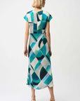 Textured Satin Geometric Print Fit and Flare Dress
261251