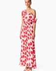 MELIA ASYM GOWN PINKFLORALPRINT