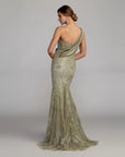 21089 One Shoulder Bead Embelished Maermaid Gown