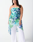 Mesh & Silky Knit Tropical Jumpsuit