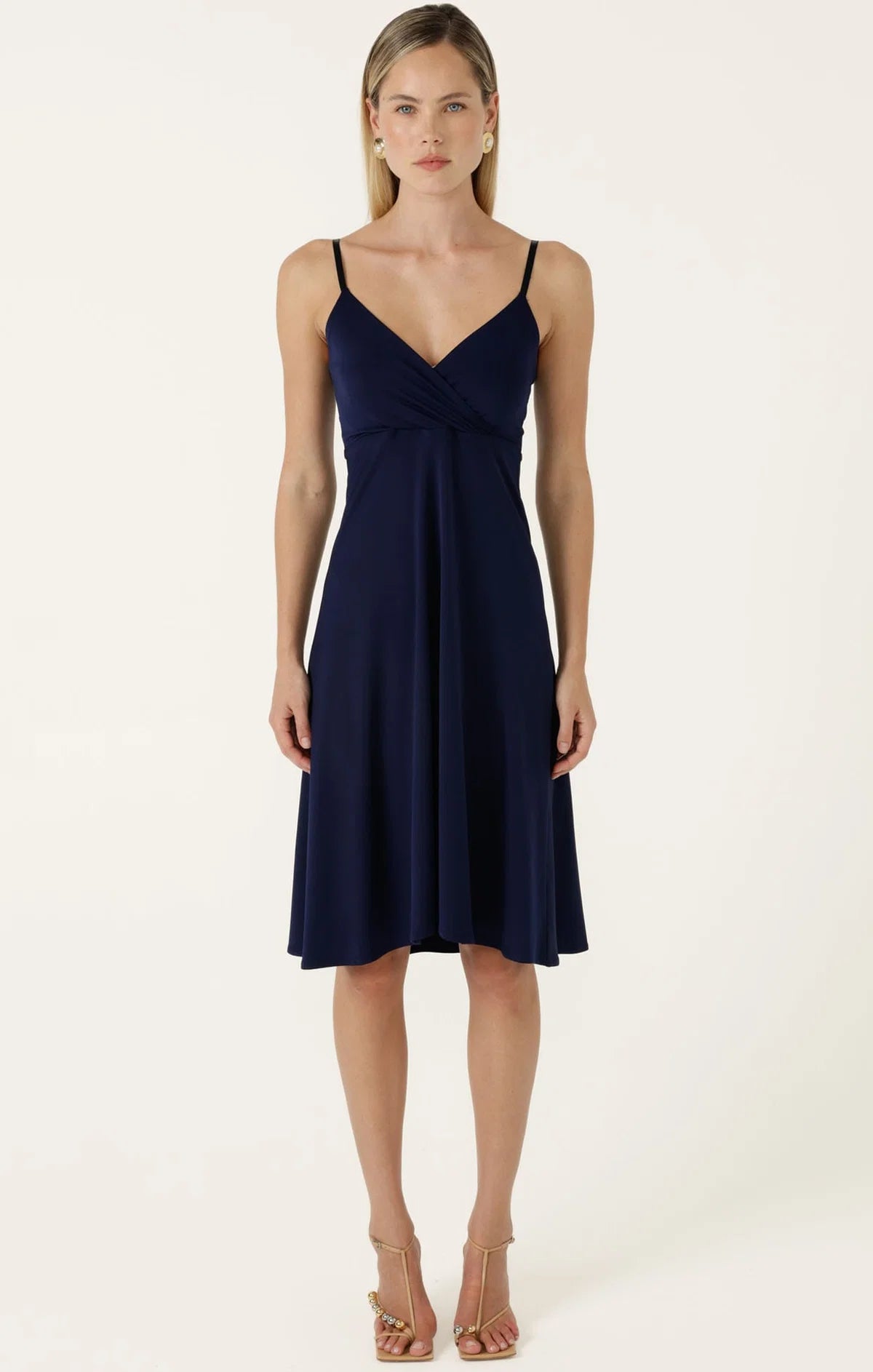 CLOUDLAND WRAP DRESS IN NAVY WHITE SPOT
