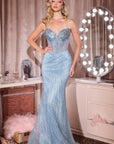 Ladivine J903 - Sheath Skirt Strapless Beaded Gown