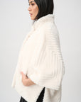 Chevron Faux Fur Cape-Style Jacket
263917