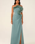 Strapless Ruffle Gown