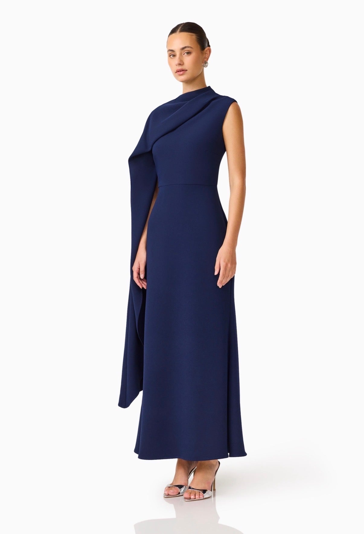 Leonara Asymmetric Cape Dress