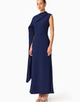 Leonara Asymmetric Cape Dress