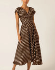 DOTTIE WRAP MIDI DRESS