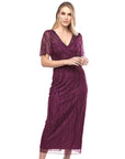 JH0525 beaded cocktail dress with sleeve