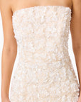 SILVANA STRAPLESS
GOWN IN WHITE/SILVER