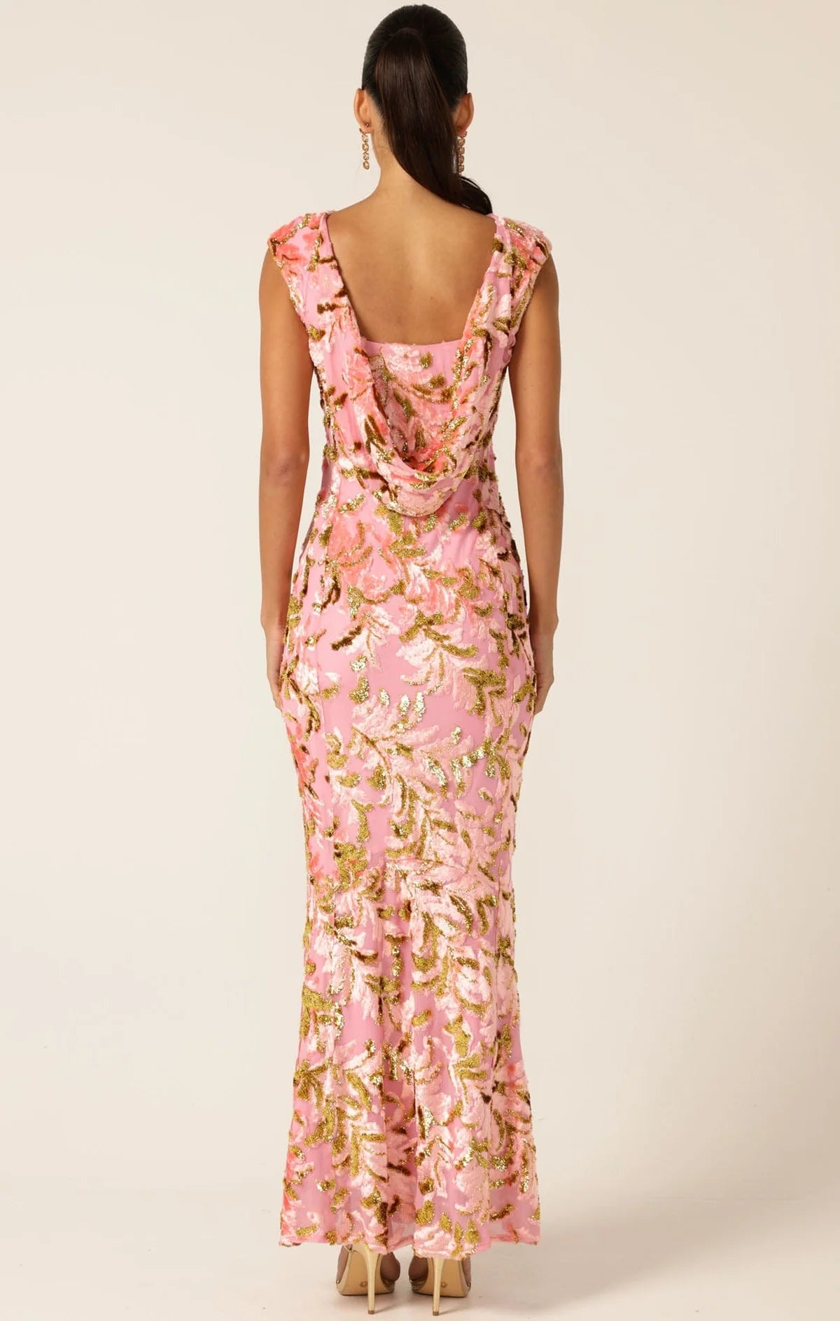 HEAVENLY HEIGHTS MAXI DRESS PINK GOLD