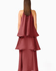 CALISTA RUFFLE NECK
TIERED GOWN