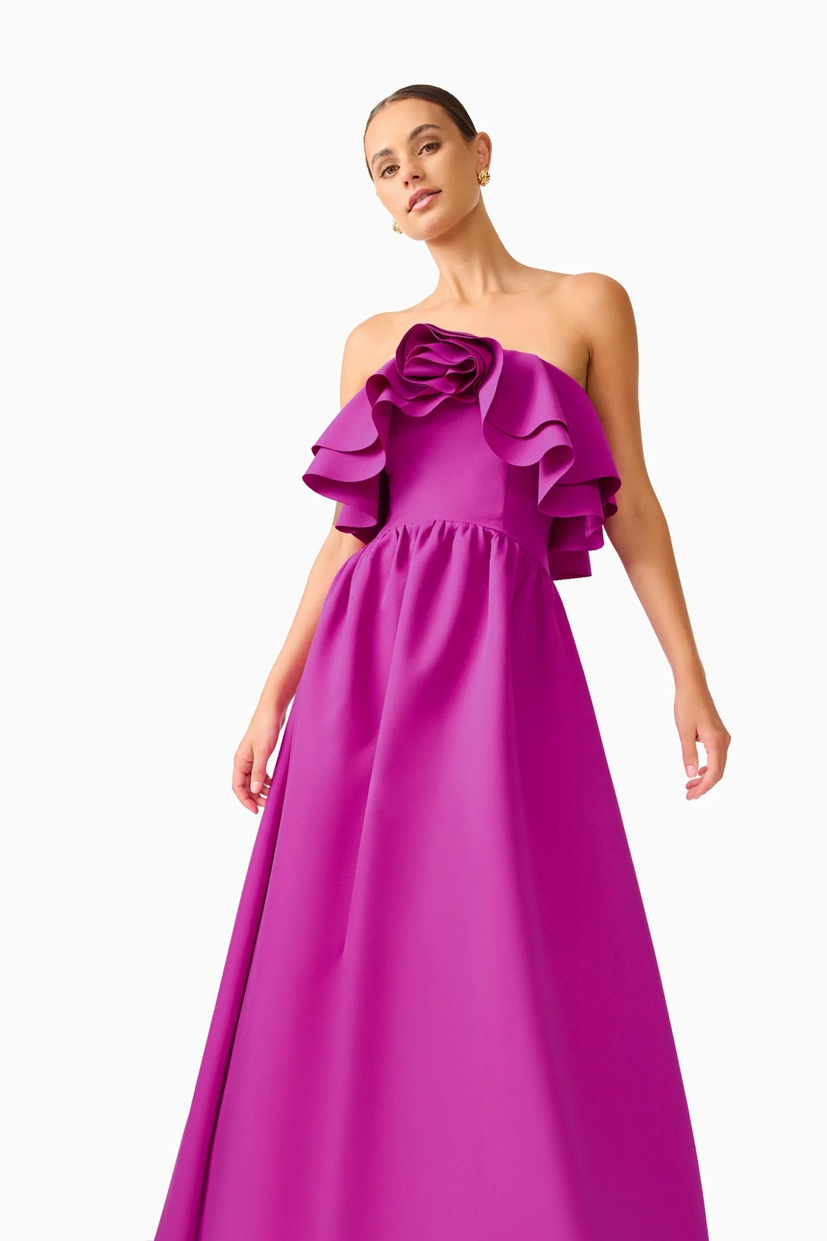Lioris Ruffled Gown in Purple