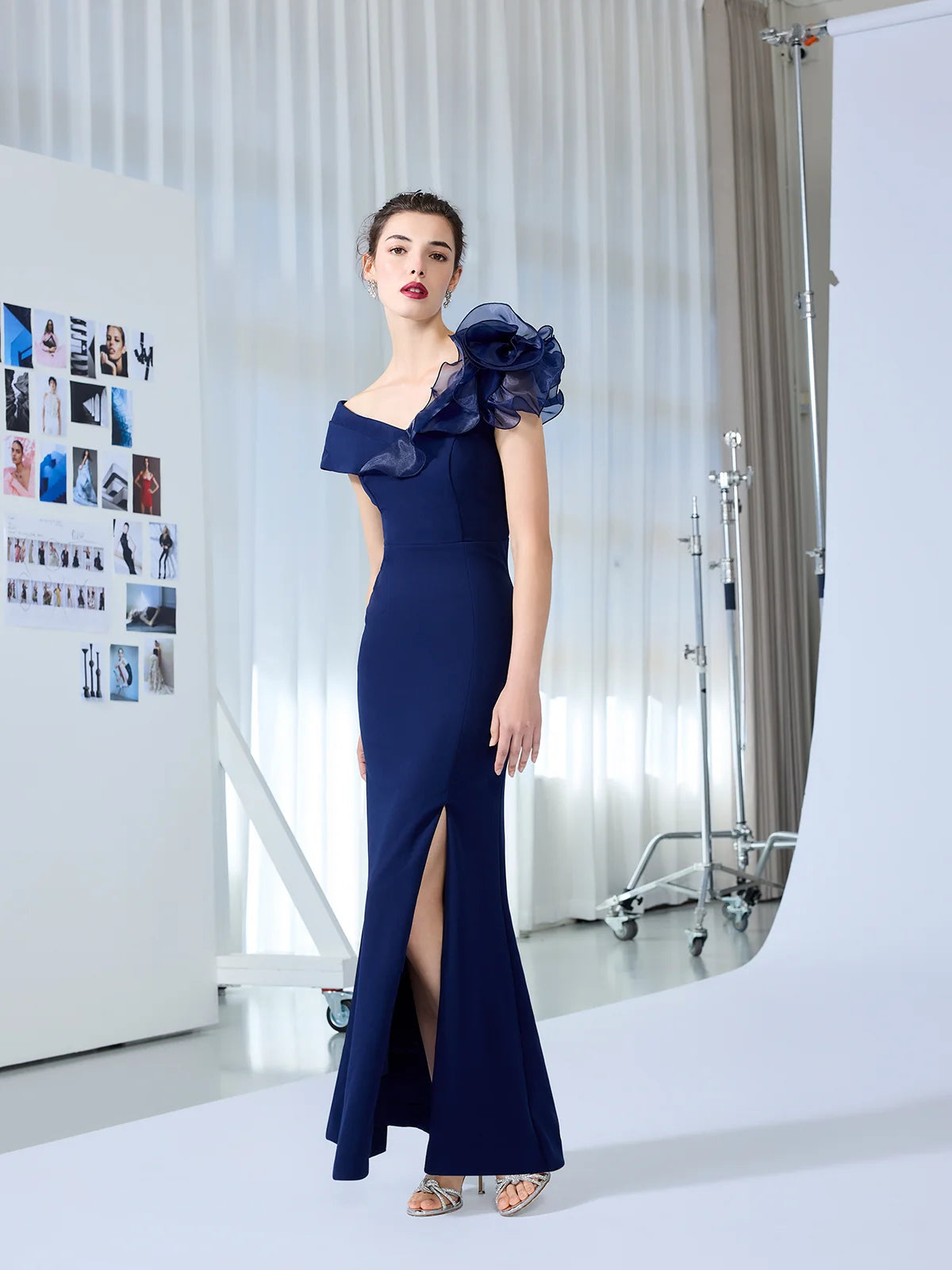 Lucia Navy Organza Gown