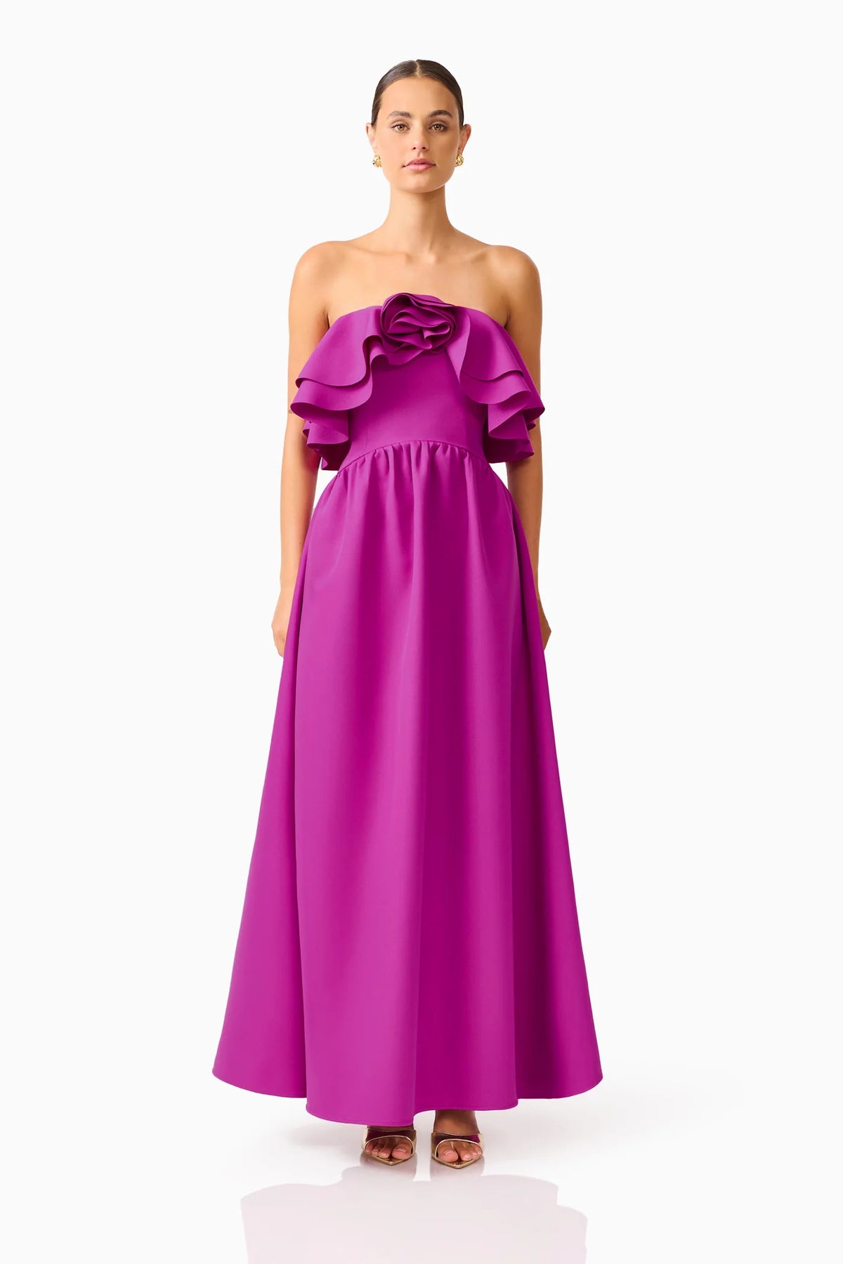Lioris Ruffled Gown in Purple