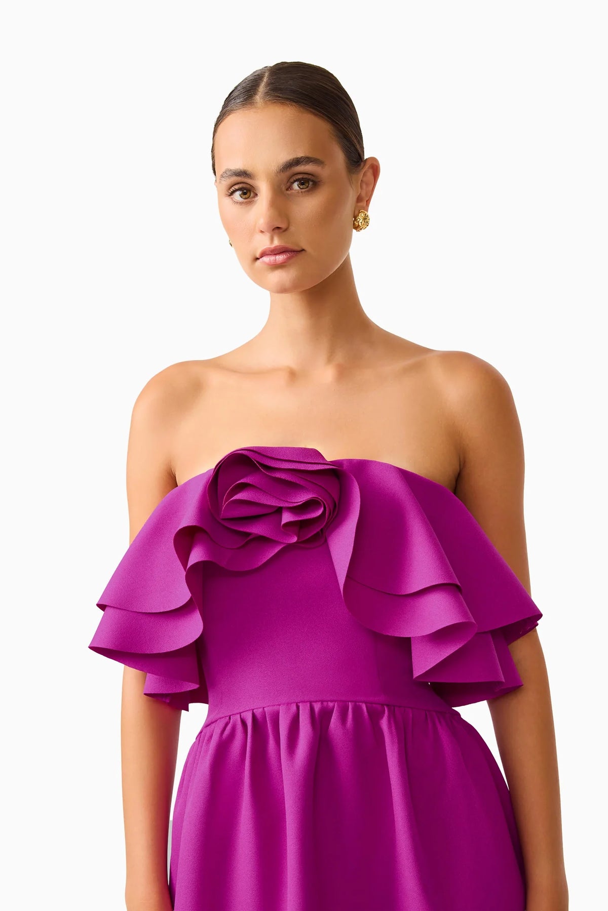 Lioris Ruffled Gown in Purple