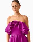 Lioris Ruffled Gown in Purple