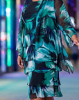 Jh0632 floral dress with matching chiffon jacket